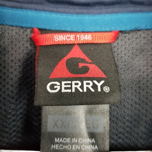 Gerry Men's Blue Ottoman Lightweight Pullover 1/4 Zip with Snaps Men's Size 2X - Picture 7 of 8